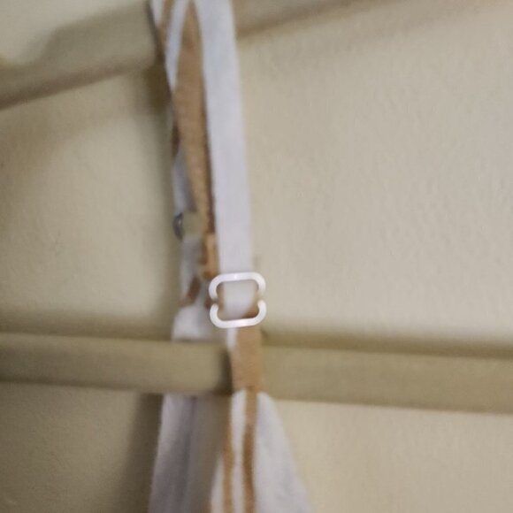 Thread & Supply Tan Ivory Striped Linen Blend Sleeveless Midi Maxi Dress Size S - Picture 7 of 9